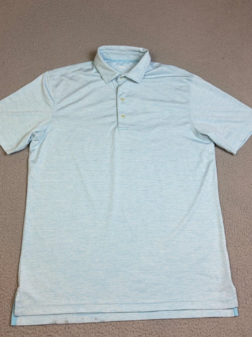 Johnnie-O Performance Golf Polo Mens M Blue Stripe Performance Casual Stretch